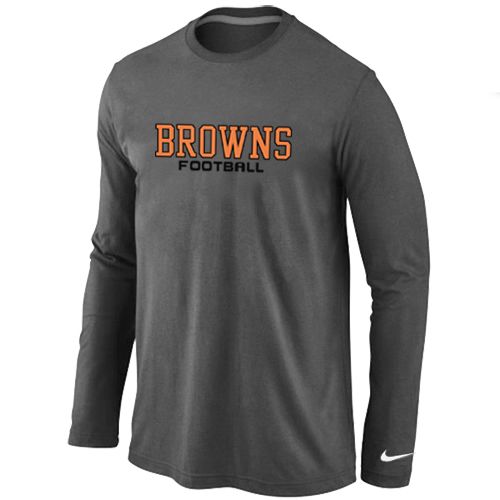 Nike Cleveland Browns Authentic Font Long Sleeve NFL T-Shirt - Dark Grey